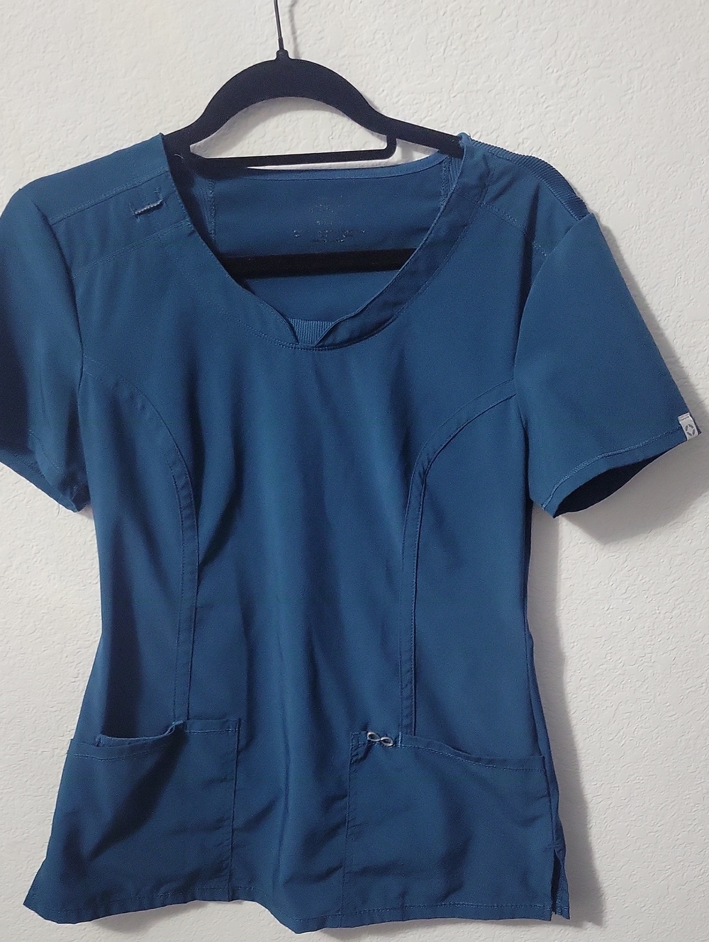 Cherokee Infinity Short Sleeve Scrub Top- Caribbean Blue XS